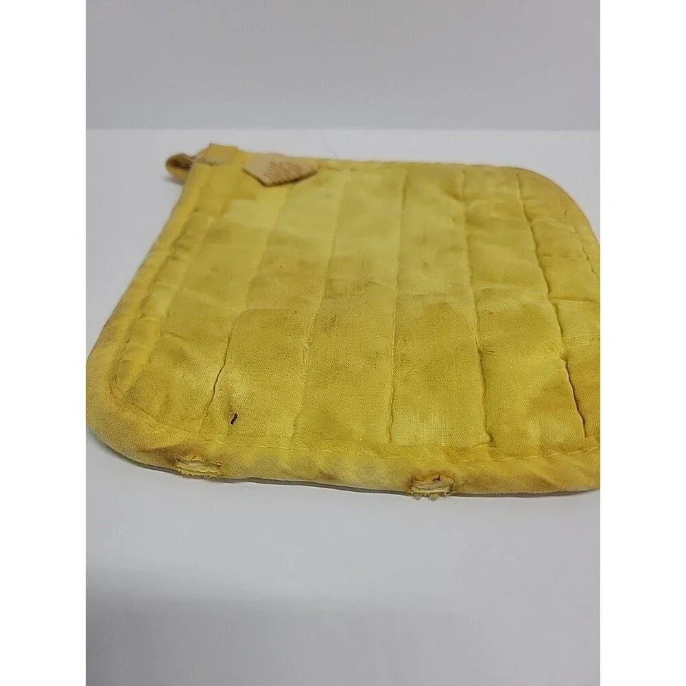Vintage Yellow Mushroom Pot Holder Cannon Distressed USA‎
